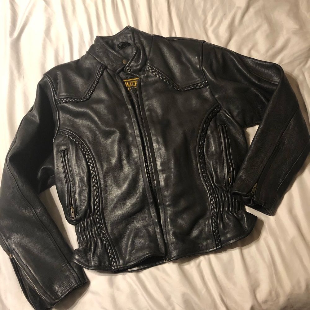 Hudson leather motorcycle biker jacket